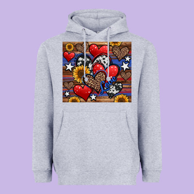 4th Of July American Hearts Heavyweight Hoodie Designed By Jasminsmagicworld