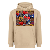 Mushroom 4th of july american hearts Heavyweight Hoodie - Jasminsmagicworld