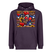 Plum 4th of july american hearts Heavyweight Hoodie - Jasminsmagicworld
