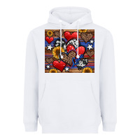 White 4th of july american hearts Heavyweight Hoodie - Jasminsmagicworld