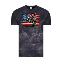 Cloud Black dirt bike american flag Vintage Tee - MaliasSmallBusiness