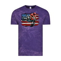 Cloud Purple dirt bike american flag Vintage Tee - MaliasSmallBusiness