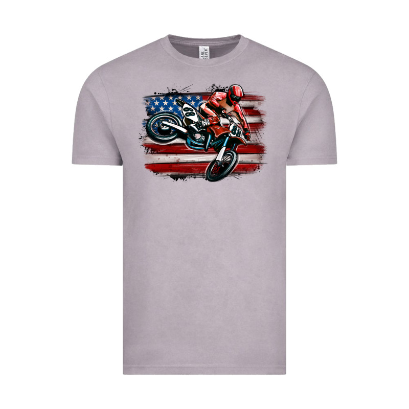 Dirt Bike American Flag Vintage Tee by MaliasSmallBusiness | Teevron