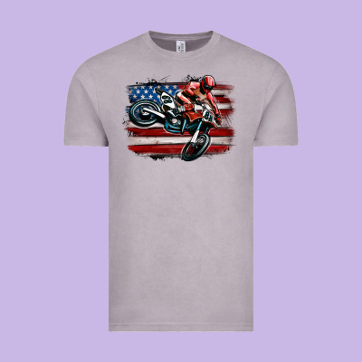 Vintage Tee dirt bike american flag