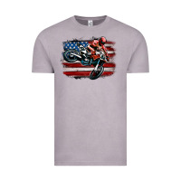 Vintage Zinc dirt bike american flag Vintage Tee - MaliasSmallBusiness
