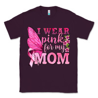 Plum I Wear Pink For My Mom with Butterfly Classic Tee - texasbilliewilder