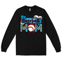 Black baseball mom with leopard Long Sleeve Tee - Zillion Design Studio
