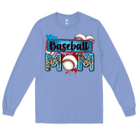 Colony Blue baseball mom with leopard Long Sleeve Tee - Zillion Design Studio