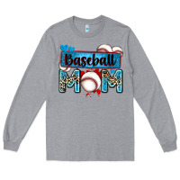Heather Grey baseball mom with leopard Long Sleeve Tee - Zillion Design Studio