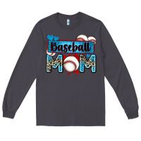 Smoke baseball mom with leopard Long Sleeve Tee - Zillion Design Studio