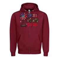 Burgundy small town gail usa Zipper Hoodie - CowhideDigitalArt