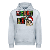 Heather Grey Merry af skeleton messy bun Urban Hoodie - NancyCooperArtShop