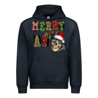 Navy Merry af skeleton messy bun Urban Hoodie - NancyCooperArtShop