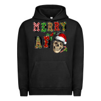 Pigment Black Merry af skeleton messy bun Urban Hoodie - NancyCooperArtShop