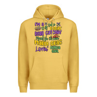 Antique Gold i'm a king cake eatin' mardi gras lovin' kinda gir Premium Hoodie - MaliasSmallBusiness