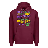Burgundy i'm a king cake eatin' mardi gras lovin' kinda gir Premium Hoodie - MaliasSmallBusiness