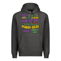 Charcoal Heather i'm a king cake eatin' mardi gras lovin' kinda gir Premium Hoodie - MaliasSmallBusiness