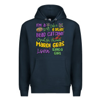Navy i'm a king cake eatin' mardi gras lovin' kinda gir Premium Hoodie - MaliasSmallBusiness