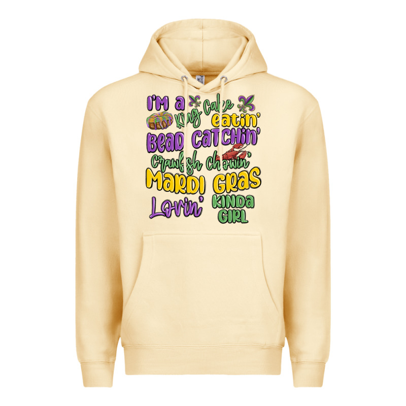 I'm A King Cake Eatin' Mardi Gras Lovin' Kinda Gir Premium Hoodie by MaliasSmallBusiness | Teevron