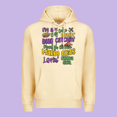 I'm A King Cake Eatin' Mardi Gras Lovin' Kinda Gir Premium Hoodie Designed By Maliassmallbusiness