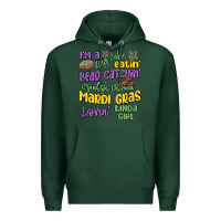 Sports Green i'm a king cake eatin' mardi gras lovin' kinda gir Premium Hoodie - MaliasSmallBusiness