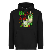 Black gin`gle bells with bottle and cocktail Heavyweight Hoodie - AdoDesignShop