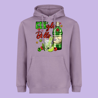 Gin`gle Bells With Bottle And Cocktail Heavyweight Hoodie Designed By Adodesignshop