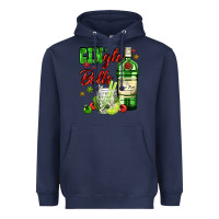 Navy gin`gle bells with bottle and cocktail Heavyweight Hoodie - AdoDesignShop