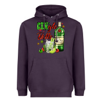 Plum gin`gle bells with bottle and cocktail Heavyweight Hoodie - AdoDesignShop