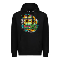 Black Missouri Map Sunflower Cactus Serape Premium Hoodie - RanaPortraitStore