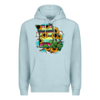 Blue Mist Missouri Map Sunflower Cactus Serape Premium Hoodie - RanaPortraitStore