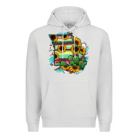 Dove Grey Missouri Map Sunflower Cactus Serape Premium Hoodie - RanaPortraitStore
