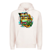 Pale Pink Missouri Map Sunflower Cactus Serape Premium Hoodie - RanaPortraitStore