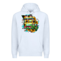 White Missouri Map Sunflower Cactus Serape Premium Hoodie - RanaPortraitStore