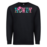 Black valentines day howdy and heart gift Premium Sweatshirt - AdoDesignShop
