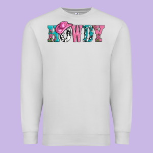 Valentines Day Howdy And Heart Gift Premium Sweatshirt Designed By Adodesignshop