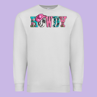 Valentines Day Howdy And Heart Gift Premium Sweatshirt Designed By Adodesignshop
