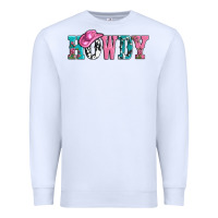 White valentines day howdy and heart gift Premium Sweatshirt - AdoDesignShop