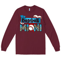 Burgundy baseball mini with leopard Long Sleeve Tee - Zillion Design Studio