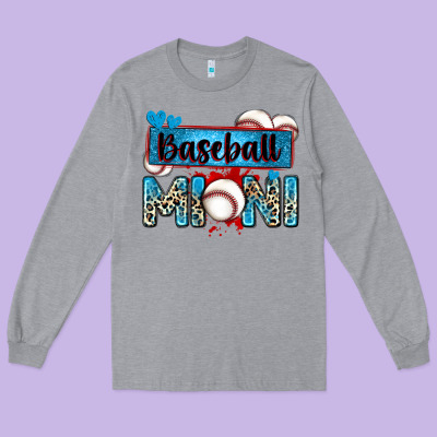 Baseball Mini With Leopard Long Sleeve Tee Designed By Zillion Design Studio