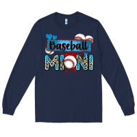 Navy baseball mini with leopard Long Sleeve Tee - Zillion Design Studio