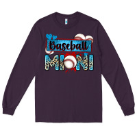 Plum baseball mini with leopard Long Sleeve Tee - Zillion Design Studio