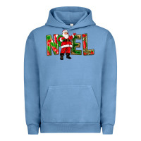 Pigment Pebble Blue Noel Santa Urban Hoodie - NancyCooperArtShop