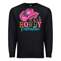 Black valentines day cowgirl hat and howdy Premium Sweatshirt - AdoDesignShop