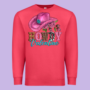 Valentines Day Cowgirl Hat And Howdy Premium Sweatshirt Designed By Adodesignshop