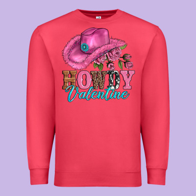 Valentines Day Cowgirl Hat And Howdy Premium Sweatshirt Designed By Adodesignshop