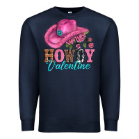 Navy valentines day cowgirl hat and howdy Premium Sweatshirt - AdoDesignShop