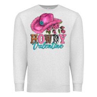 Oatmeal Heather valentines day cowgirl hat and howdy Premium Sweatshirt - AdoDesignShop