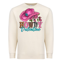 Sandshell valentines day cowgirl hat and howdy Premium Sweatshirt - AdoDesignShop