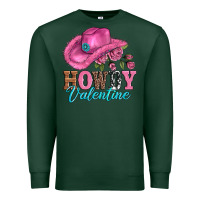 Sports Green valentines day cowgirl hat and howdy Premium Sweatshirt - AdoDesignShop